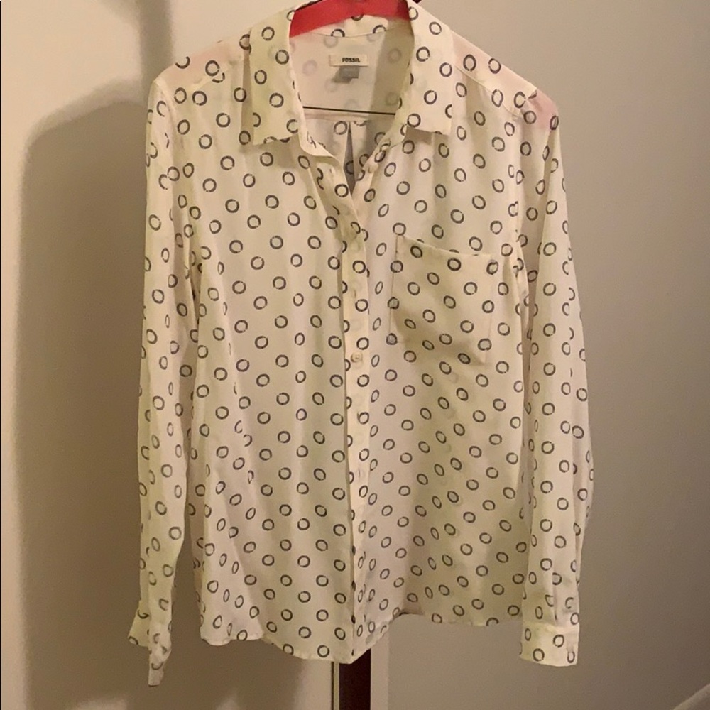 Fossil Silk Long Sleeve Blouse